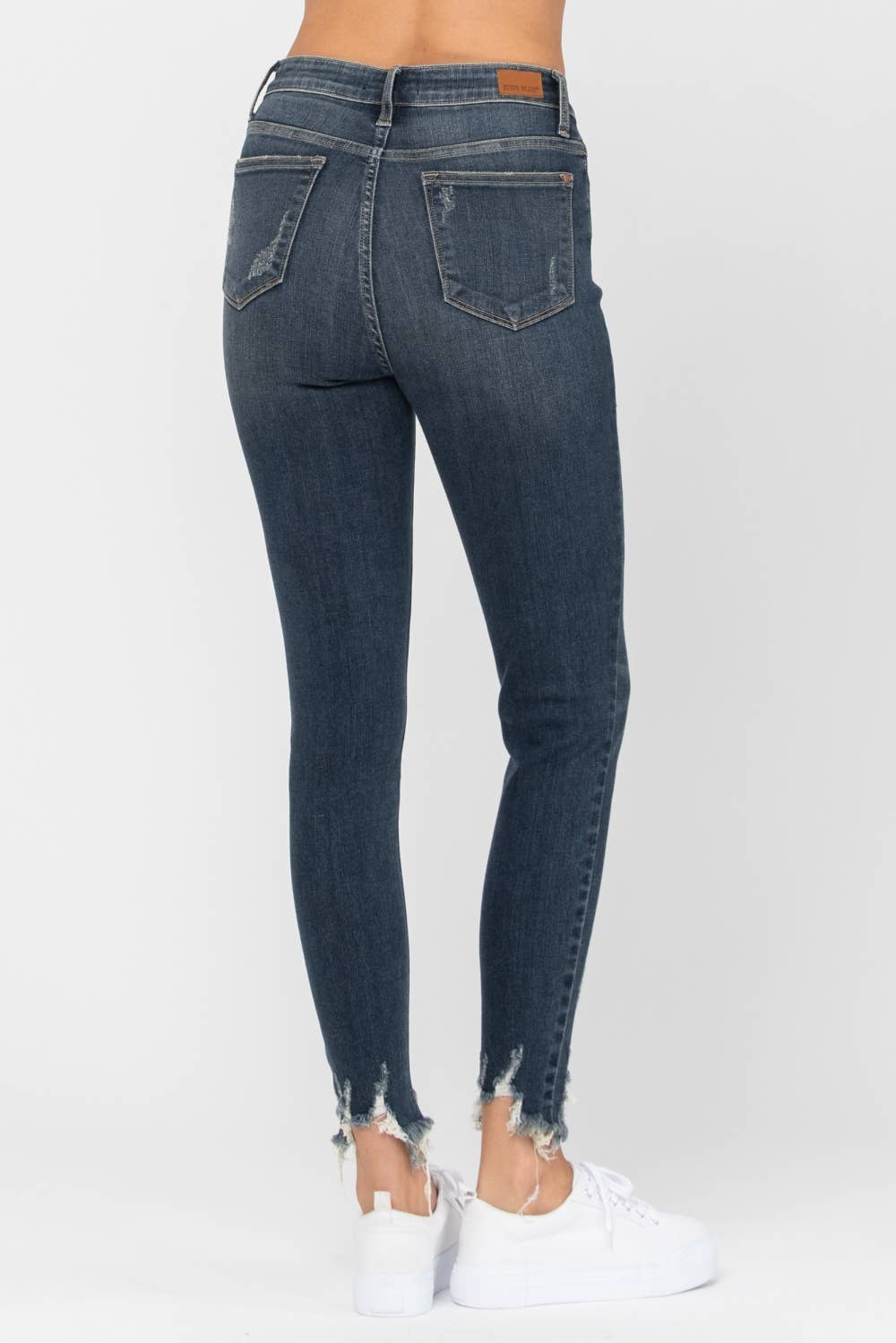 Mid-Rise Skinny Destroyed Hem - PLUS: DK / 14W
