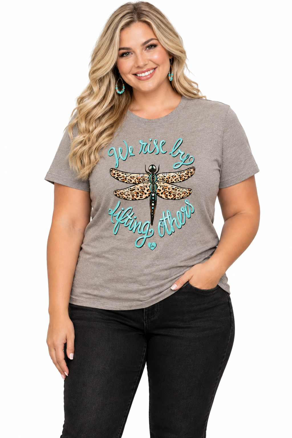 Lulu Mac-Lifting Others Heather Stone Graphic Tshirt