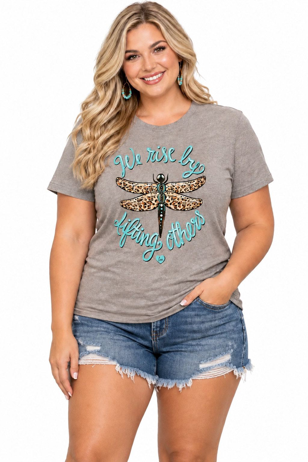Lulu Mac-Lifting Others Heather Stone Graphic Tshirt