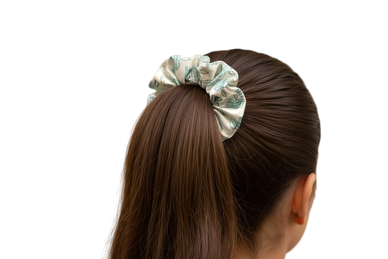 Turquoise Boot Stitch Hair Scrunchie