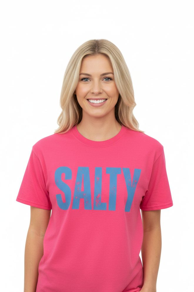 SALTY Neon Pink Graphic T-shirt