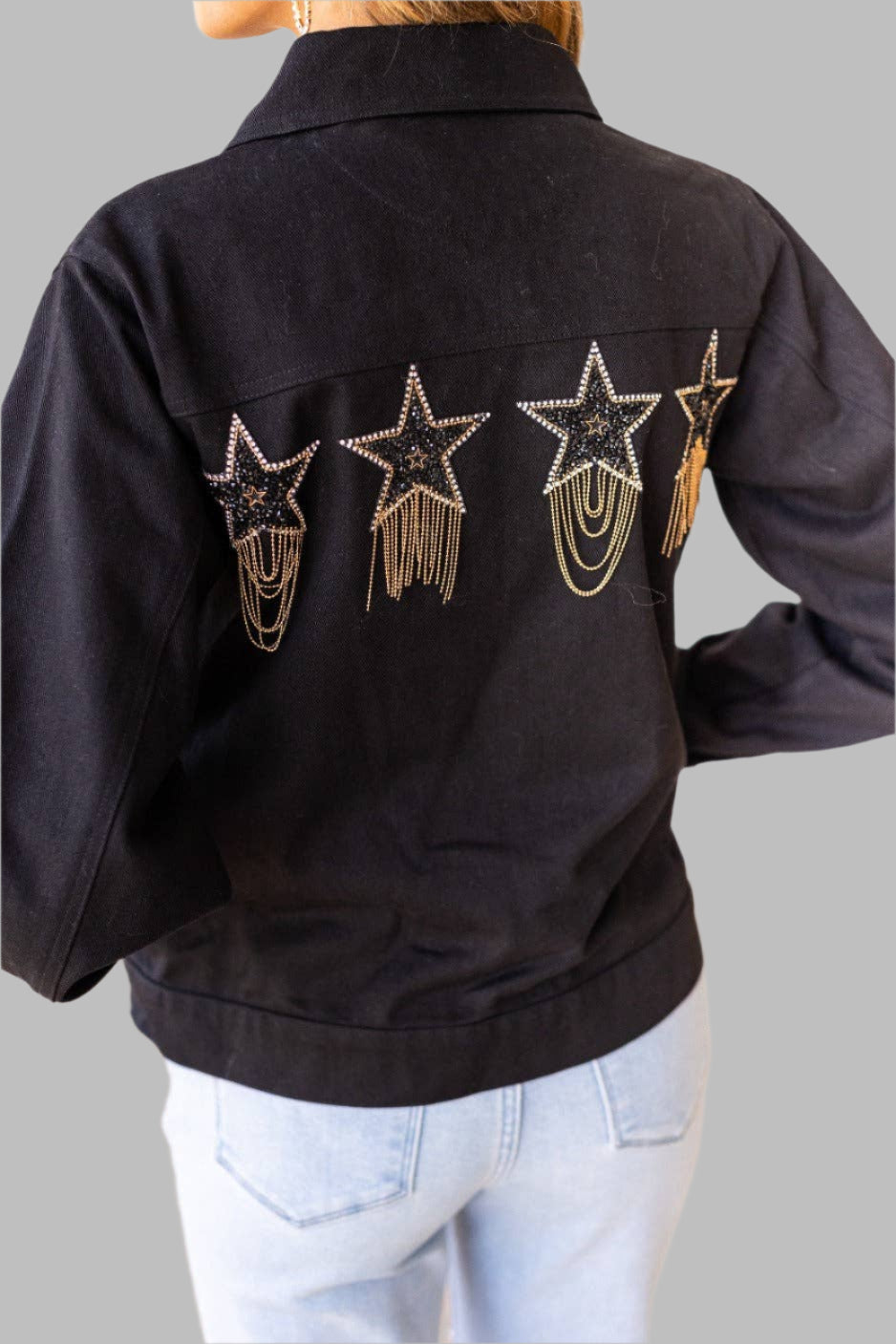Cosmic Cowgirl Black Denim Jacket