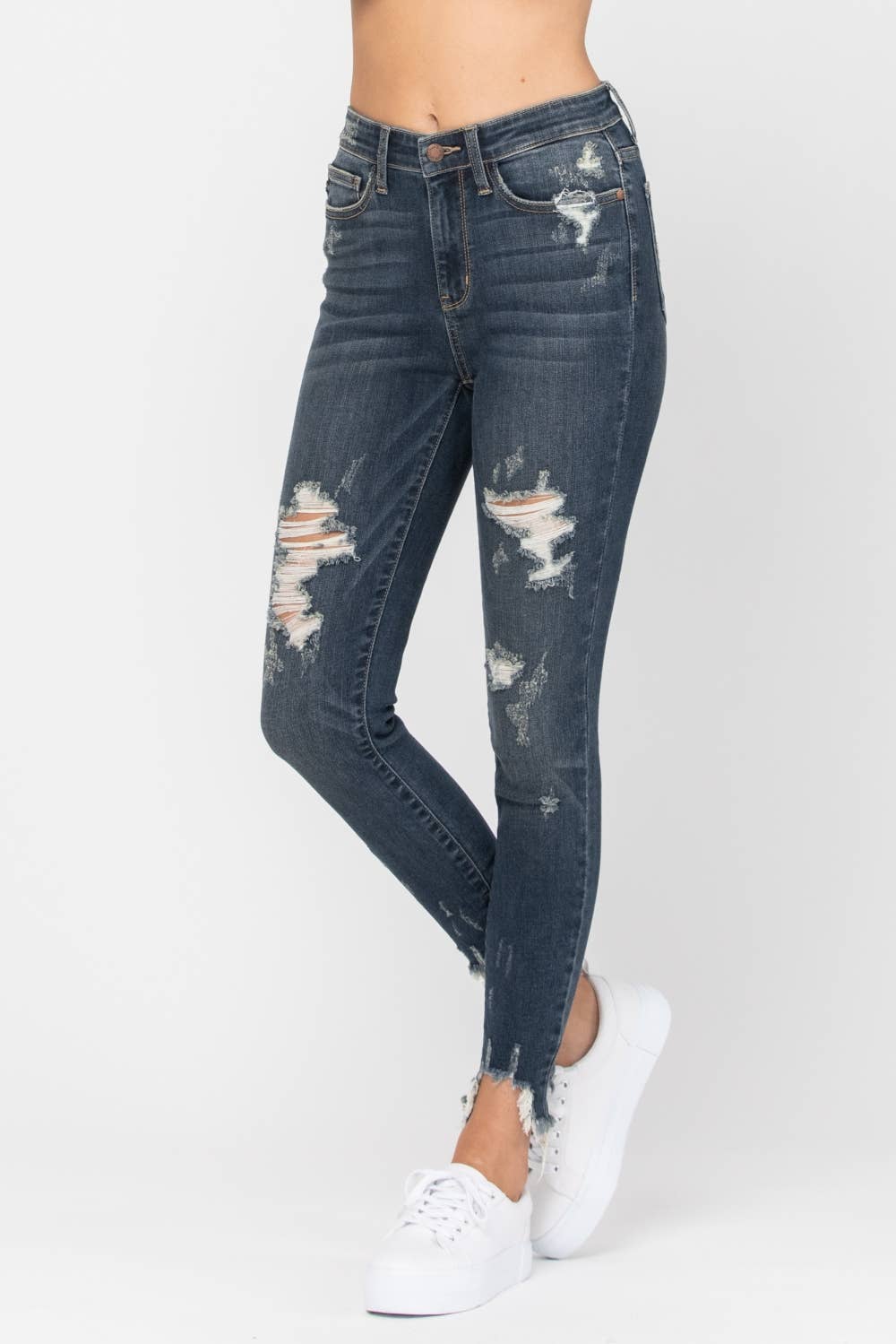 Mid-Rise Skinny Destroyed Hem (Size 15 only): DK / 15(32)