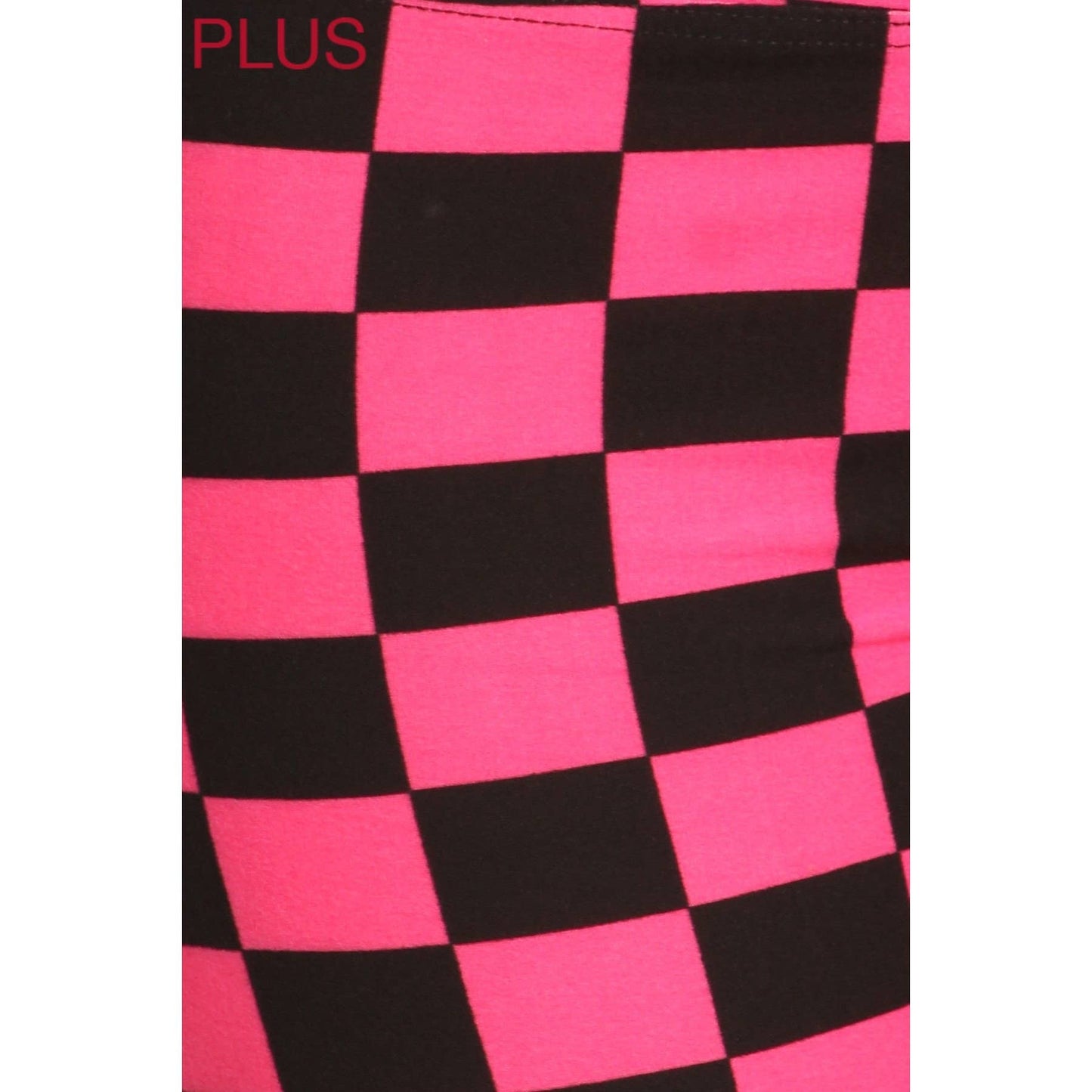 Plus Size Pink Checkered Print Leggings