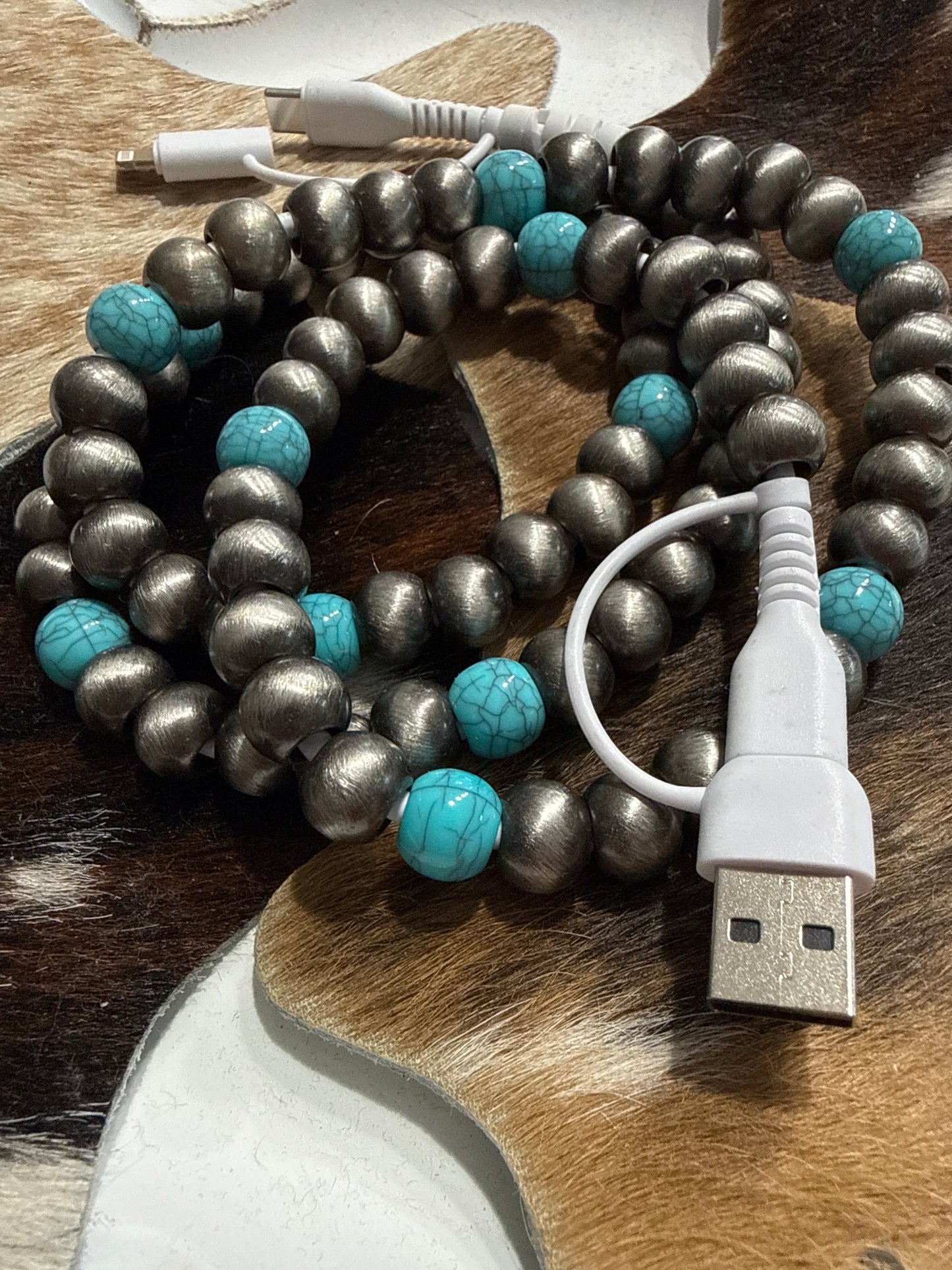 Western Style Beaded USB-C Charging Cord