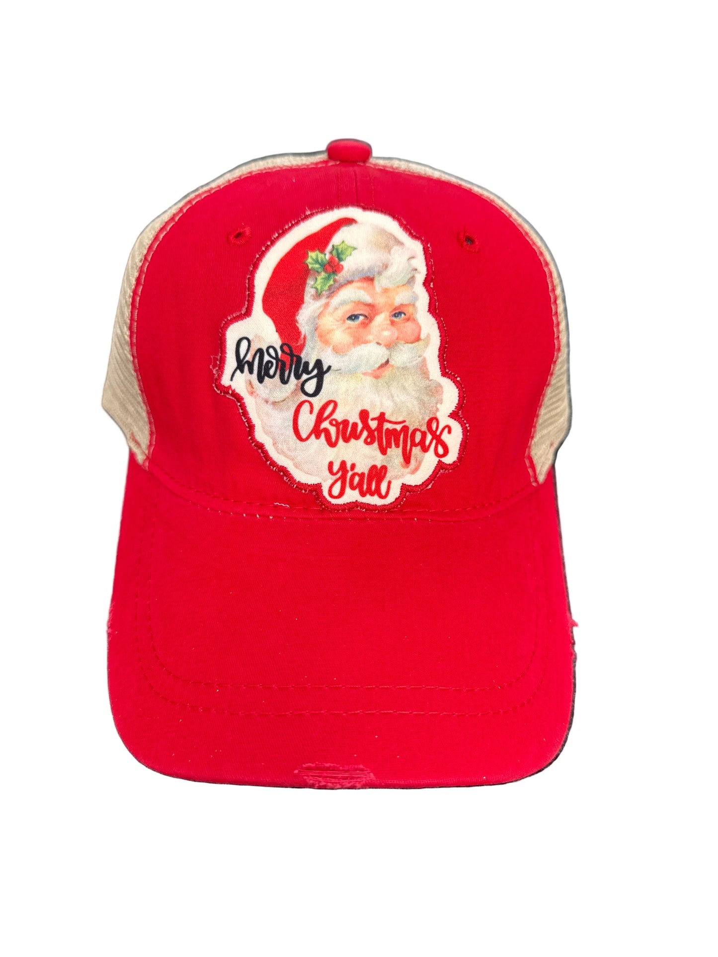 Merry Christmas Y’all Santa Trucker Hat