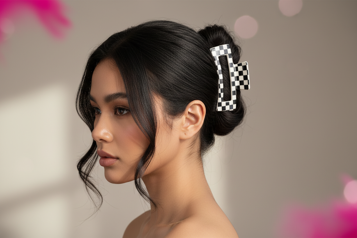 Checkered Hair Clips