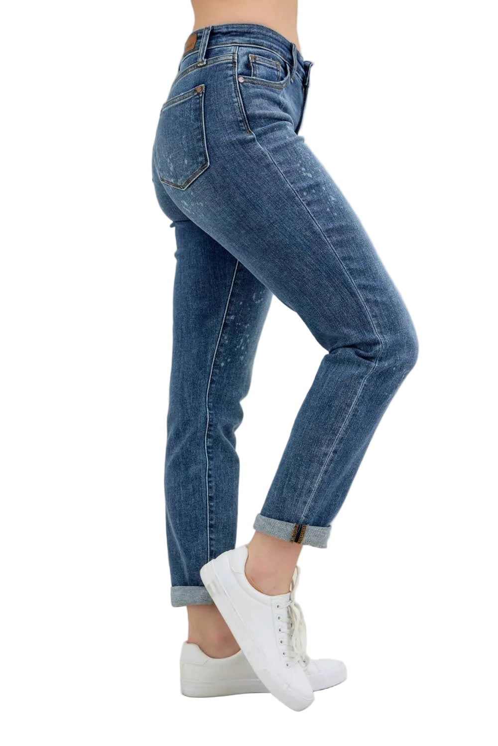Judy Blue Hi-Rise Bleach Splash Boyfriend Jeans