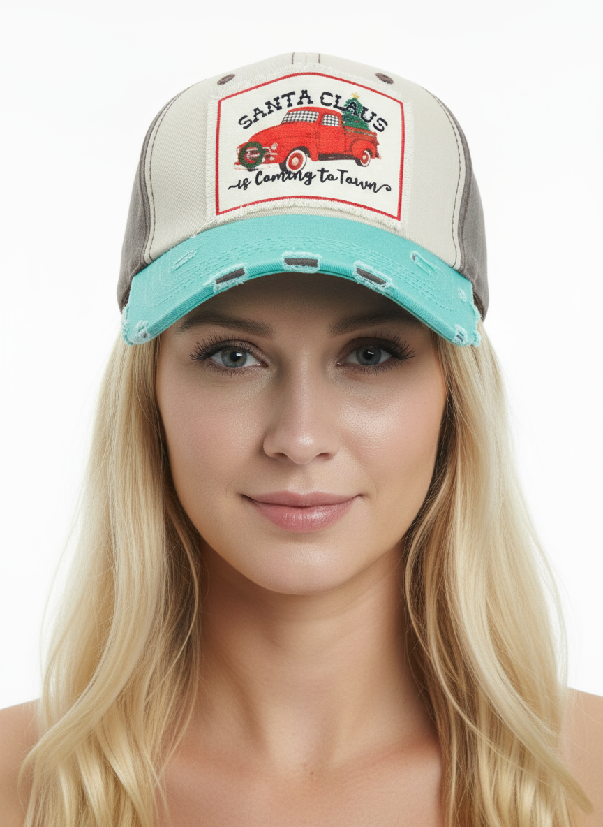 Red Truck Santa Claus Ballcap