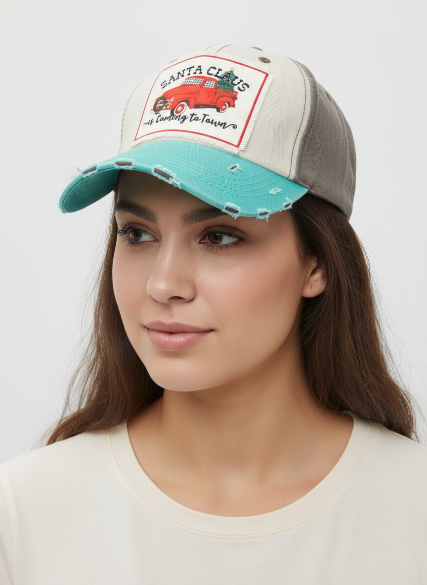 Red Truck Santa Claus Ballcap