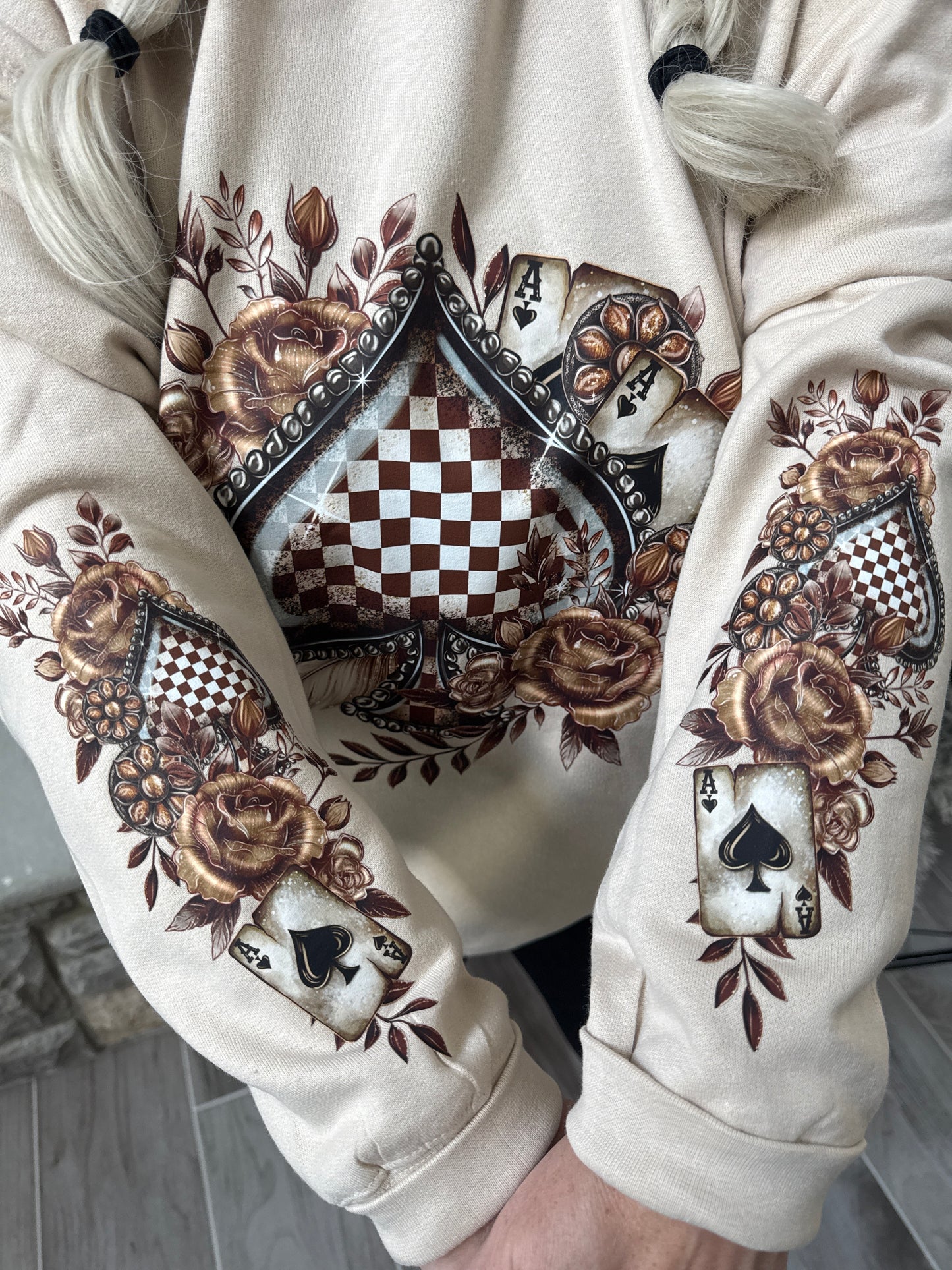 Checkered Brown Spade Sweatshirt