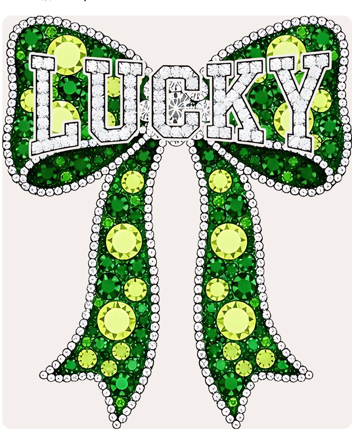 Lucky Bow Faux Rhinestone DTF Graphic Tshirt