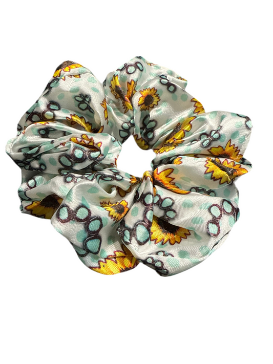 Sunflower Concha Hair Scrunchie