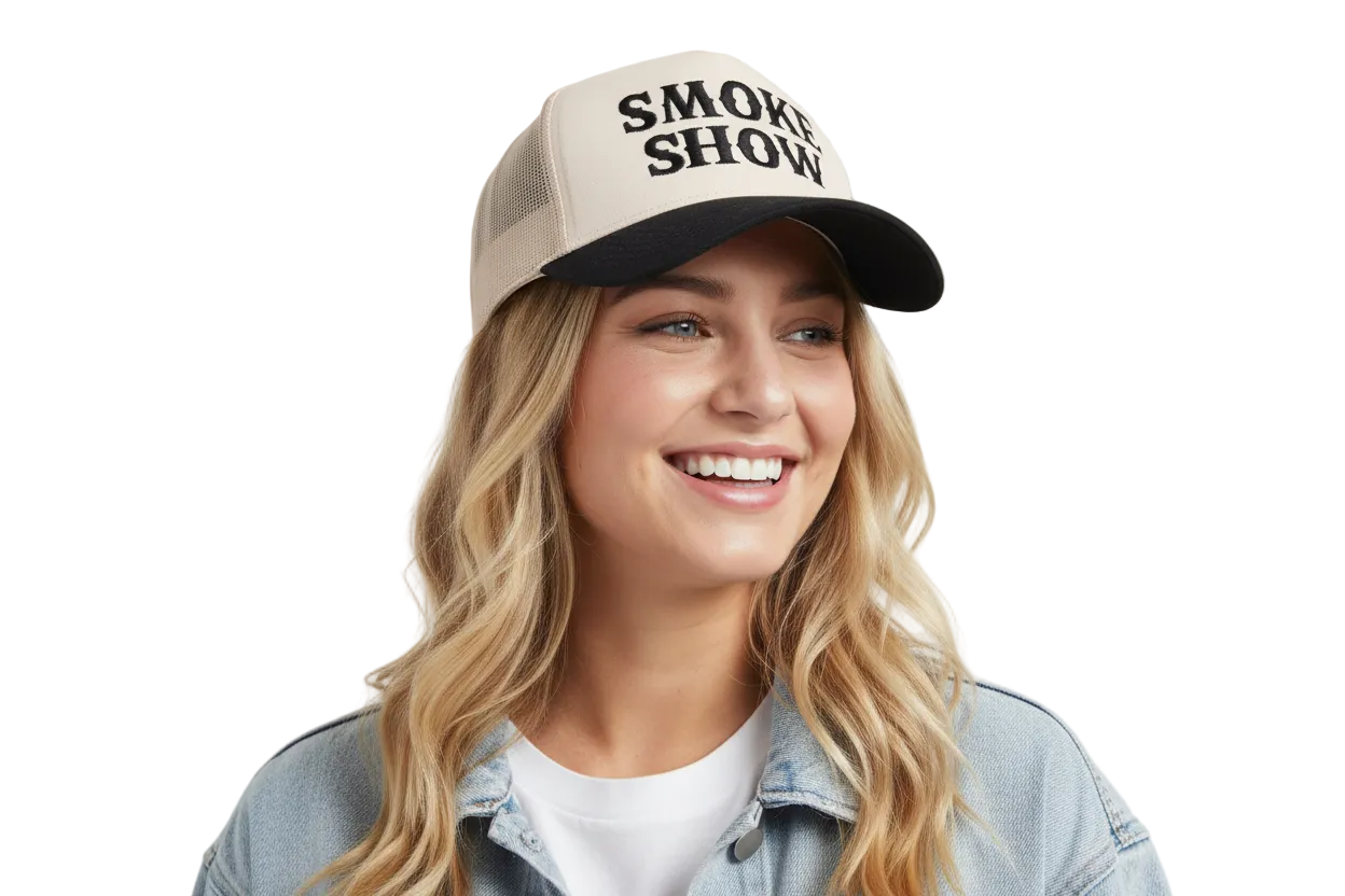 Smoke Show Embroidery Two Tone Ball Cap
