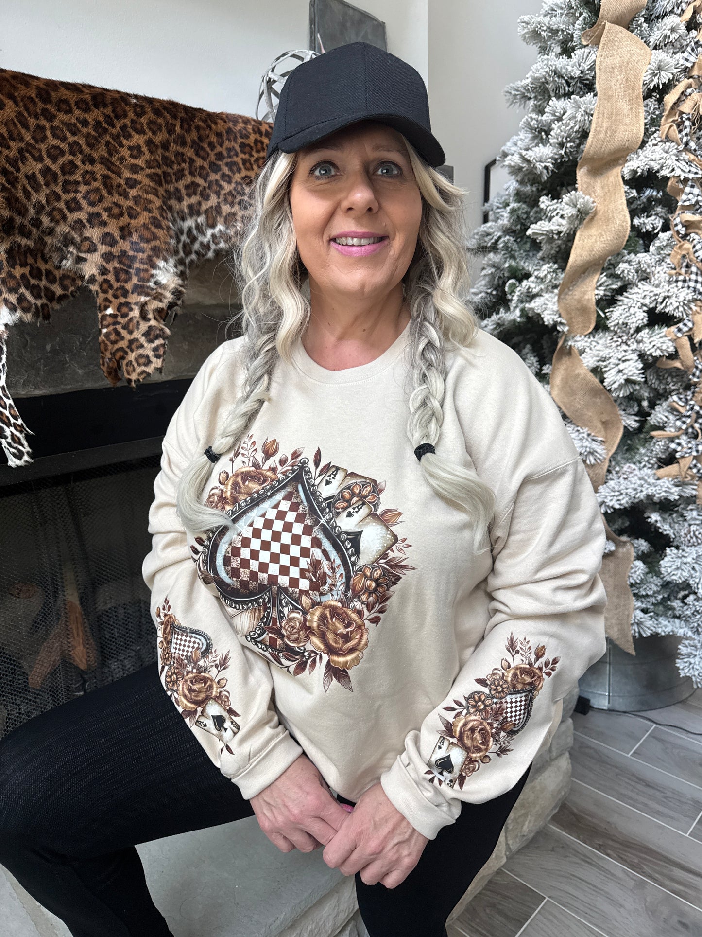 Checkered Brown Spade Sweatshirt