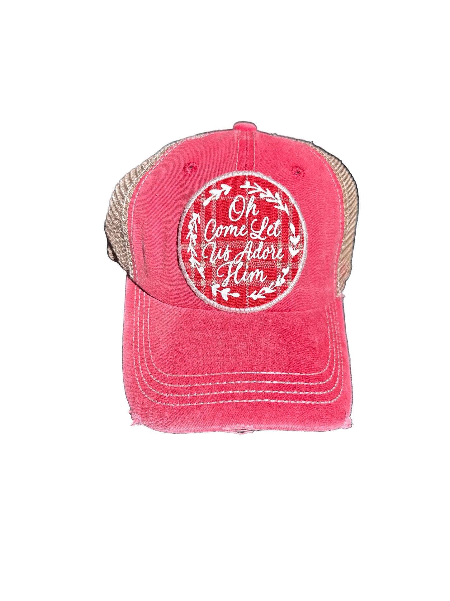 Distressed Red Christmas Trucker Hat