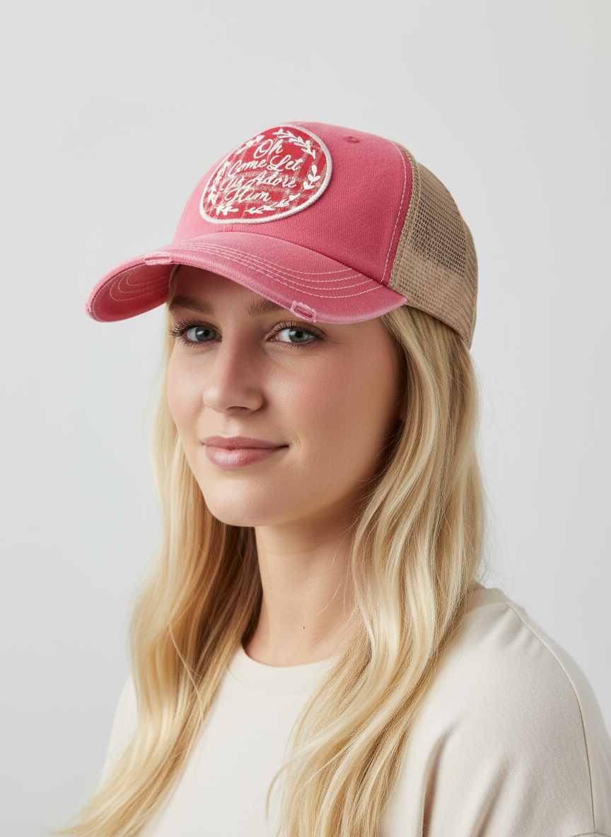 Distressed Red Christmas Trucker Hat