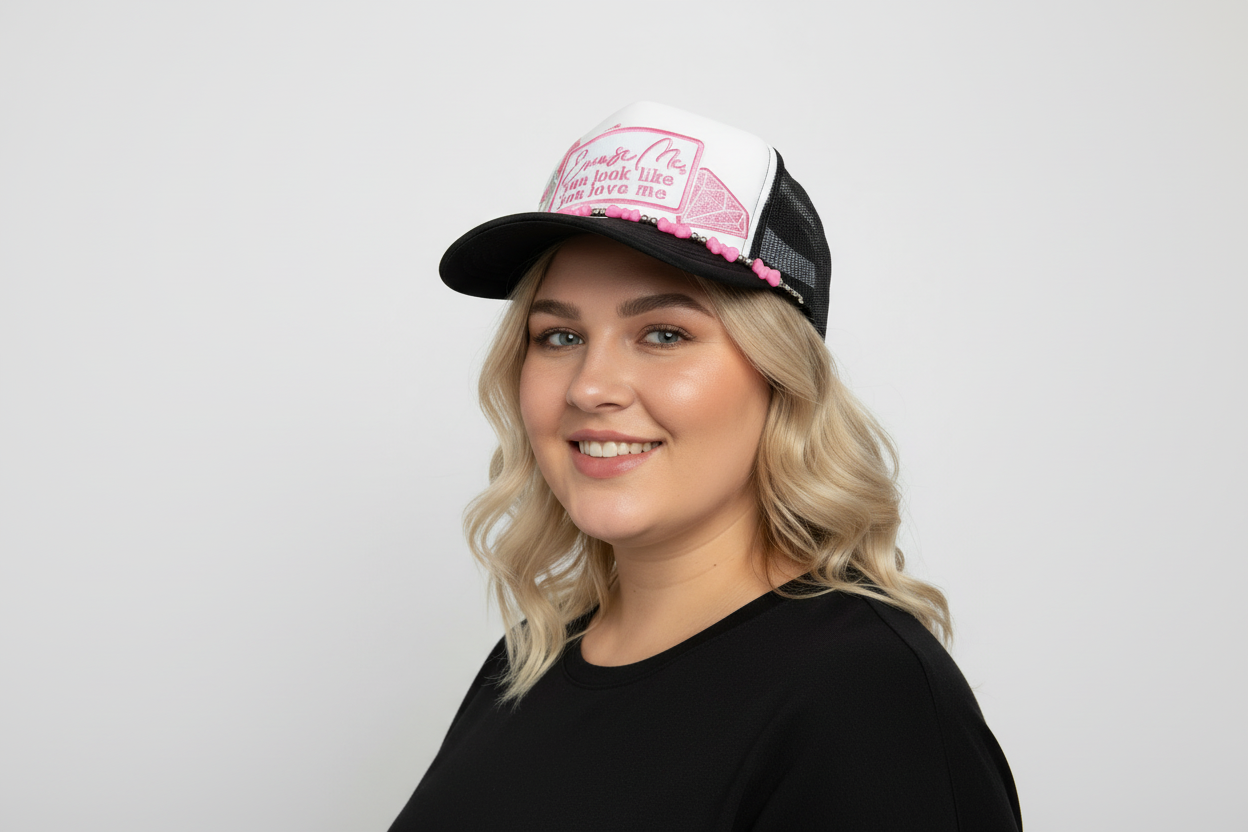 Black Excuse Me You Look Like You Love Me Trucker Hat