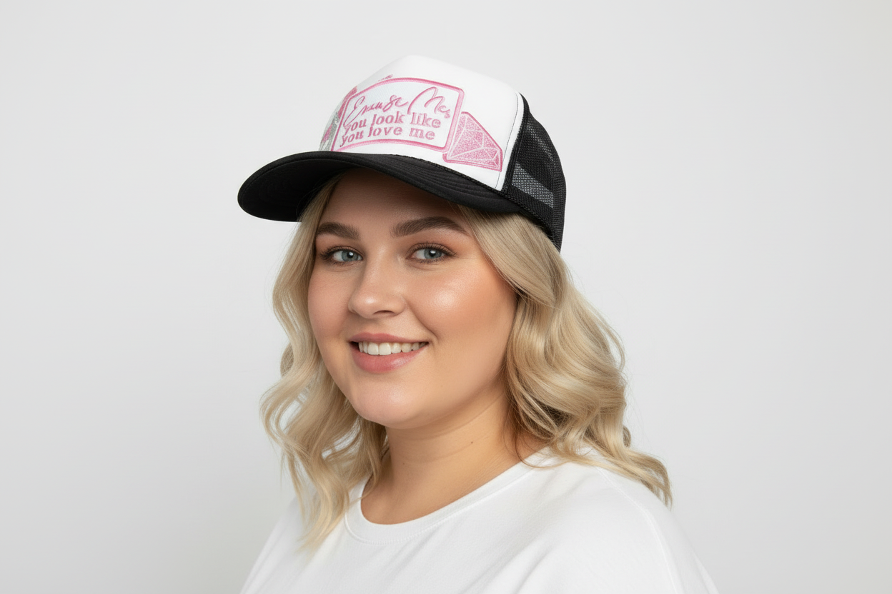 Black Excuse Me You Look Like You Love Me Trucker Hat