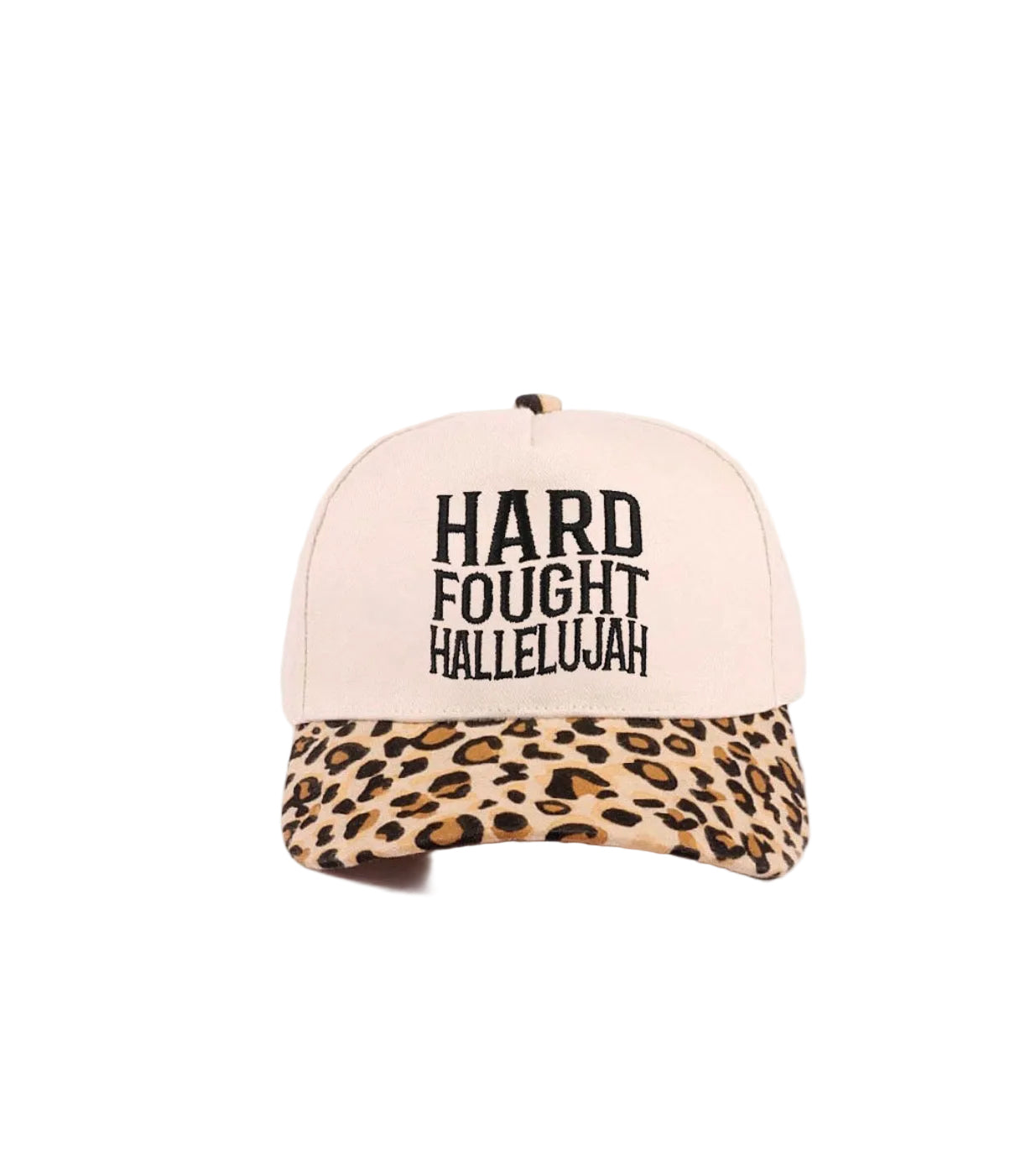 Hard Fought Hallelujah Embroidered Leopard Bill Ballcap