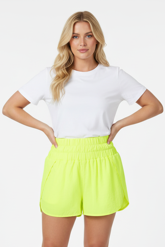 Zenana Plus Windbreaker Smocked Shorts