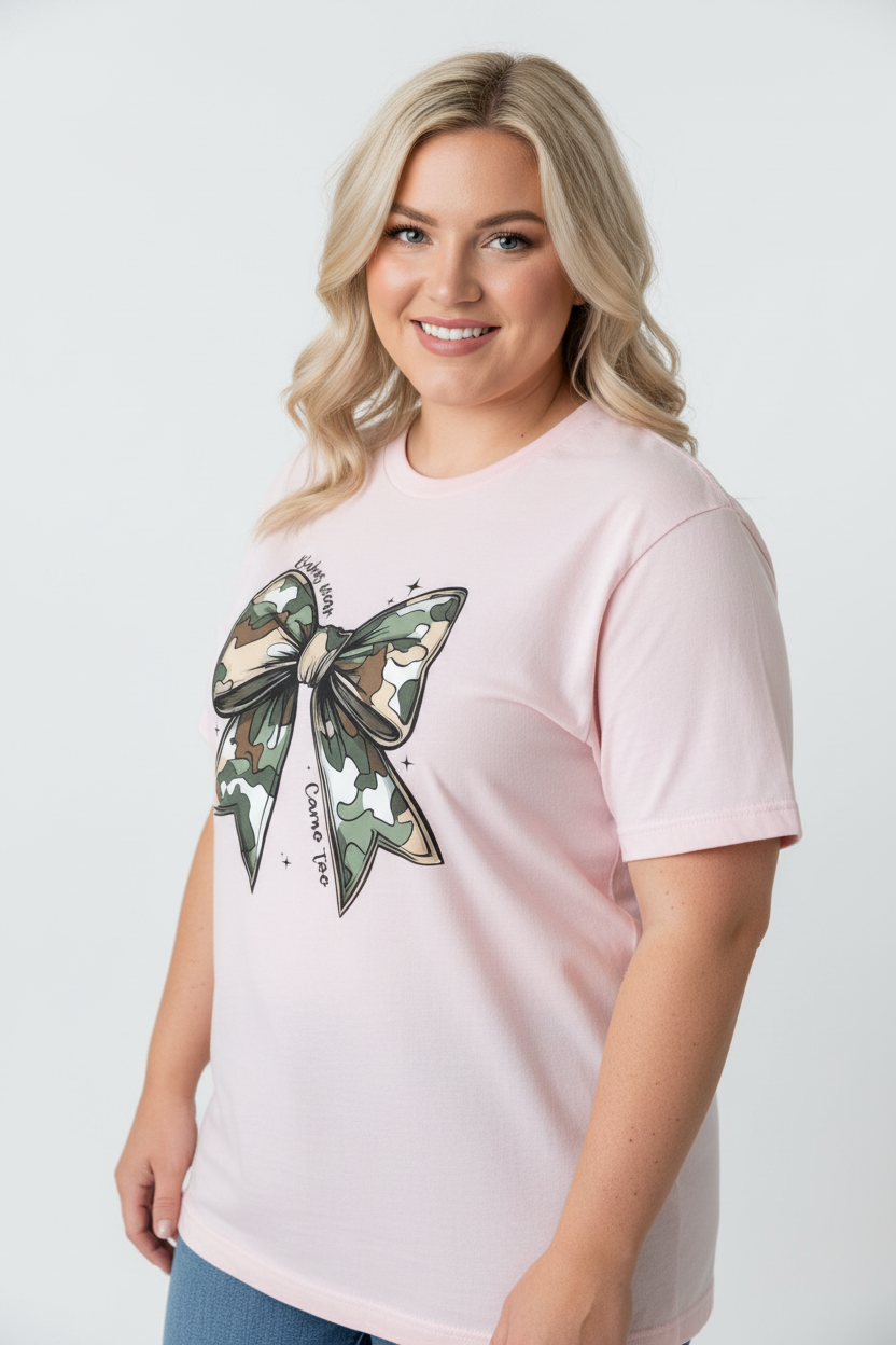 Babes Wear Camo Too Pink Graphic T-shirt