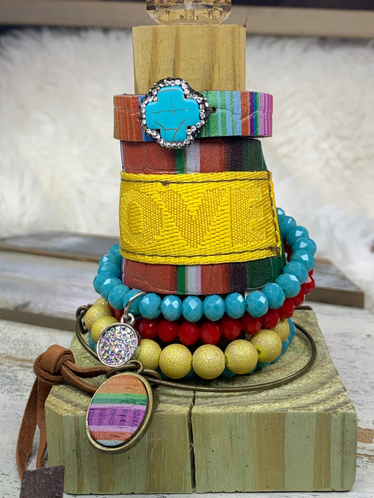 SL Aztec Concho Bracelet Stack