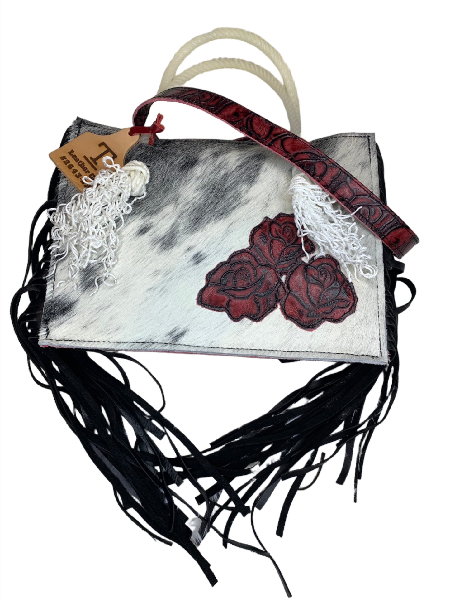 Tbar Red Roses Rope Handbag