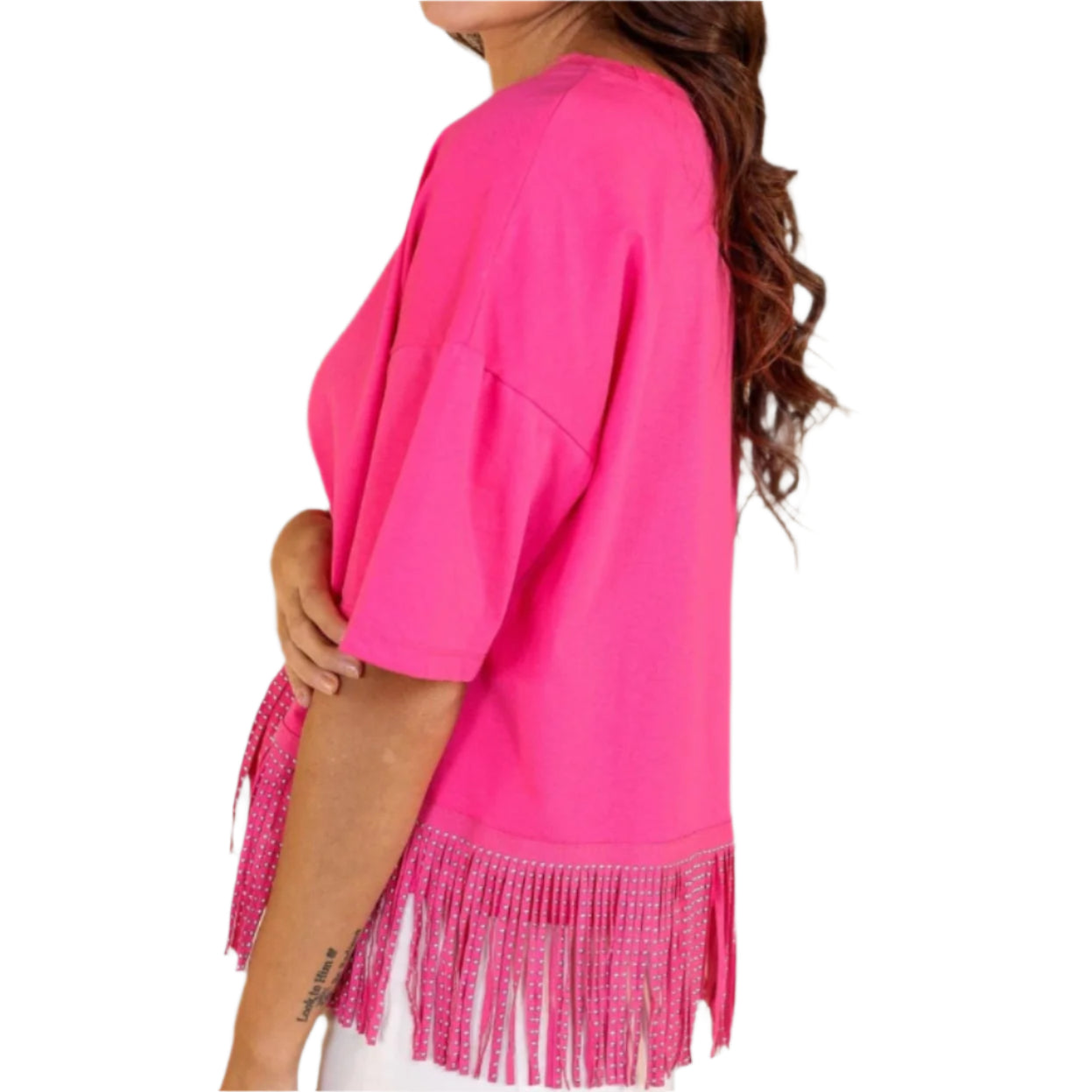 Here for the Show Studded Fringe Plus Size Top