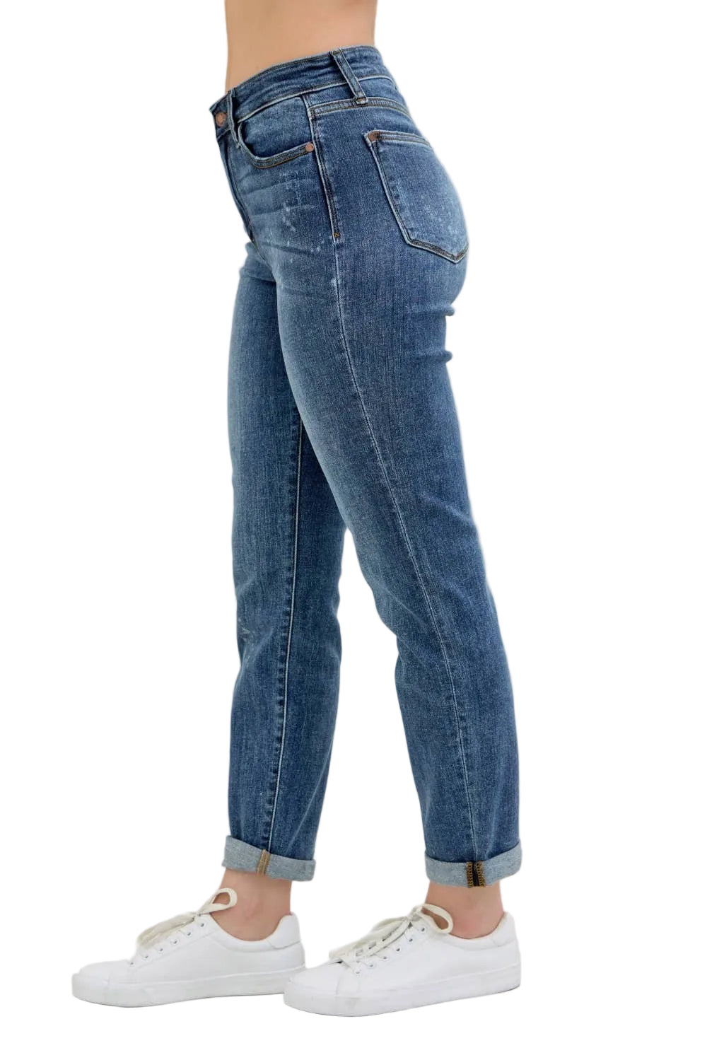 Judy Blue Hi-Rise Bleach Splash Boyfriend Jeans