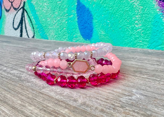 Hello Gorgeous Hot Pink Bracelet Sets