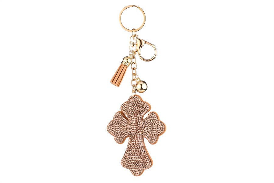 Rhinestone Cross Shape Key Chain