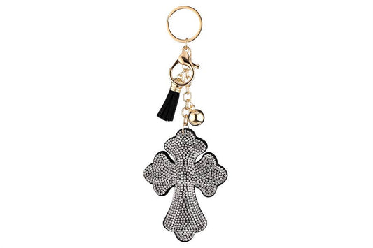 Rhinestone Cross Shape Key Chain