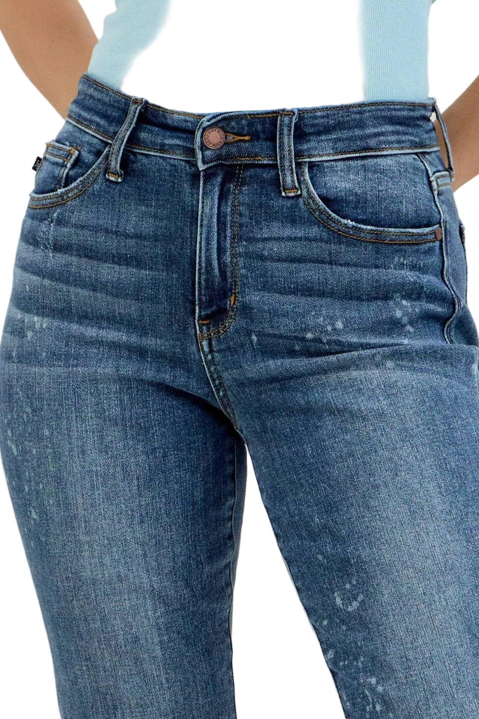 Judy Blue Hi-Rise Bleach Splash Boyfriend Jeans