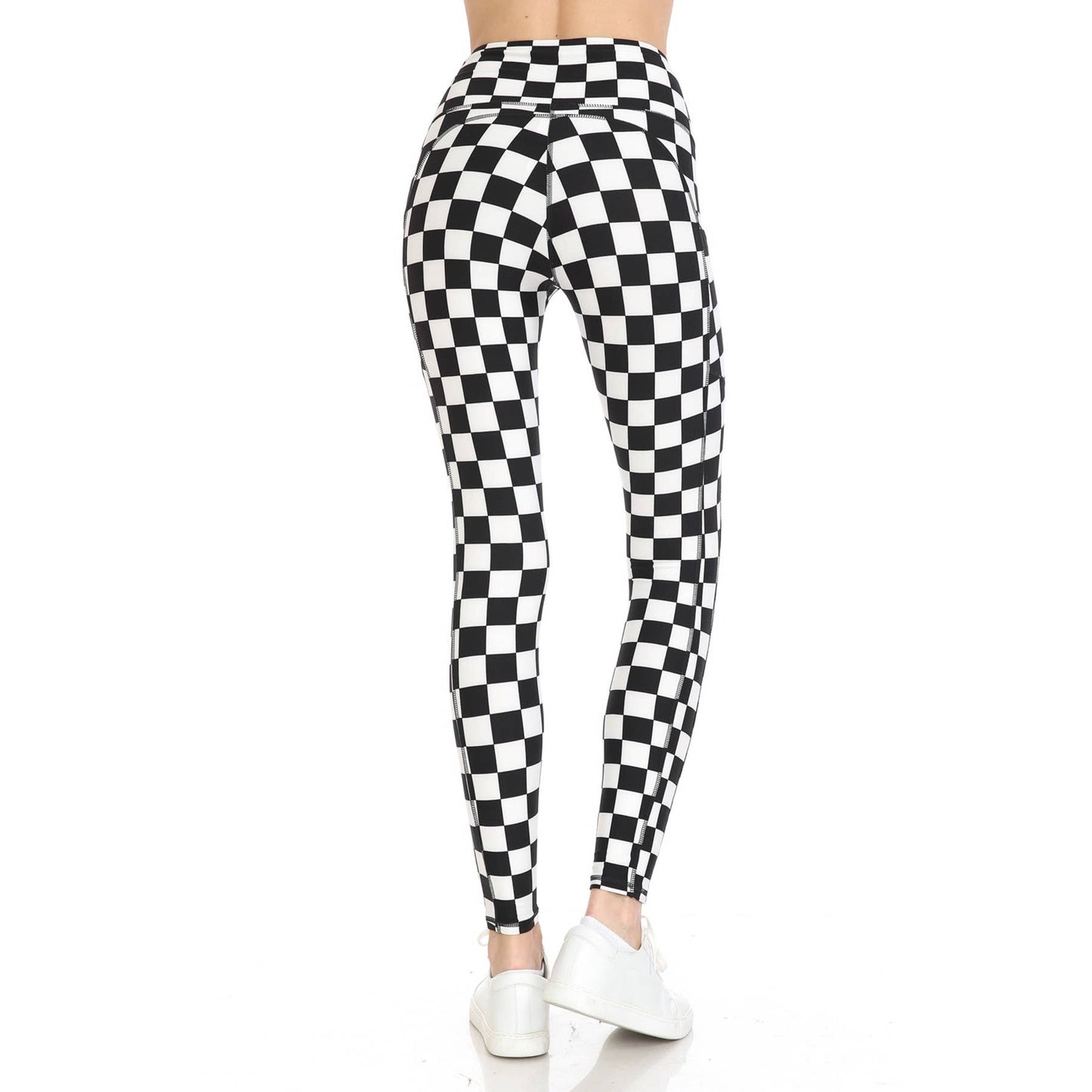 Checkered Premium High Waist Activewear Leggings