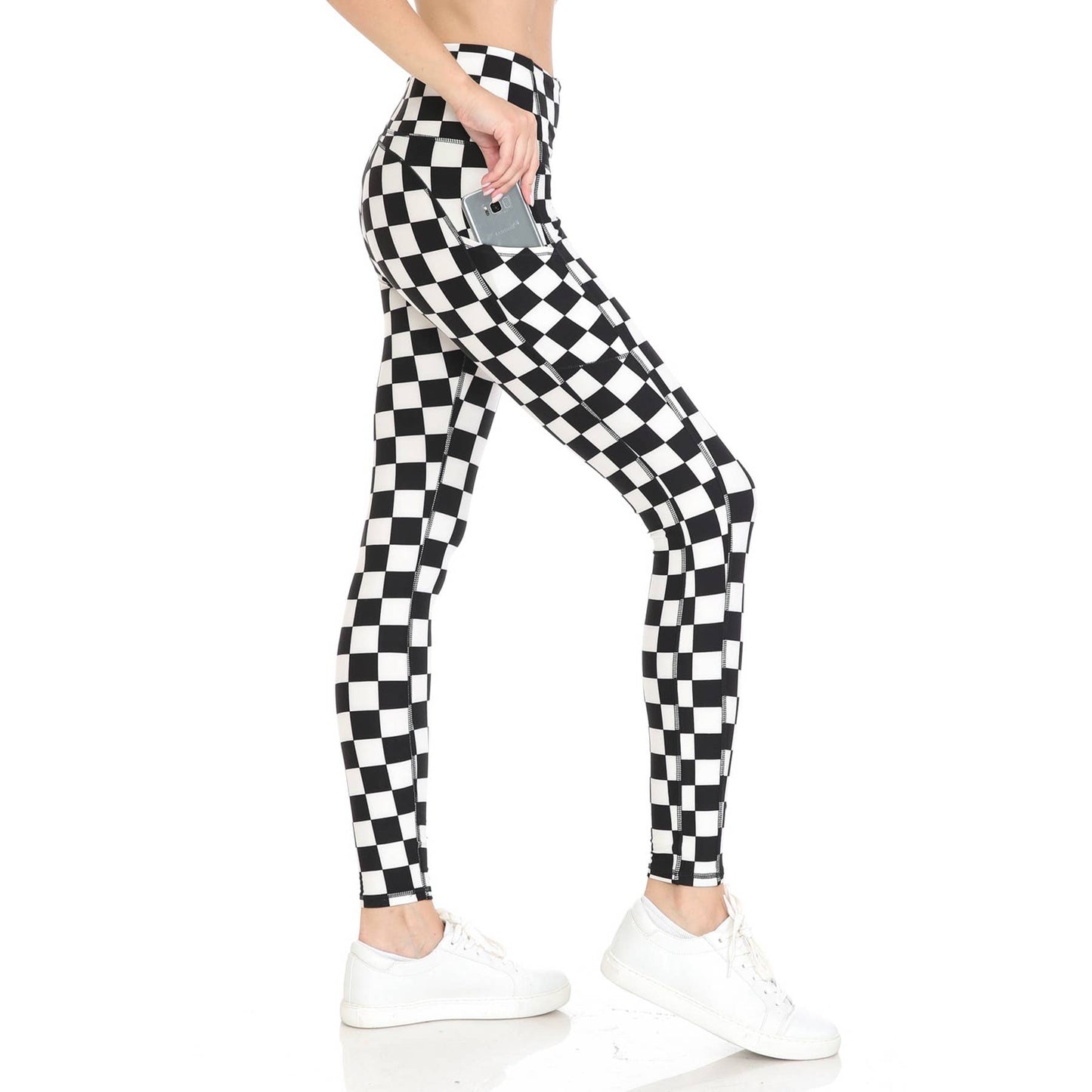 Checkered Premium High Waist Activewear Leggings