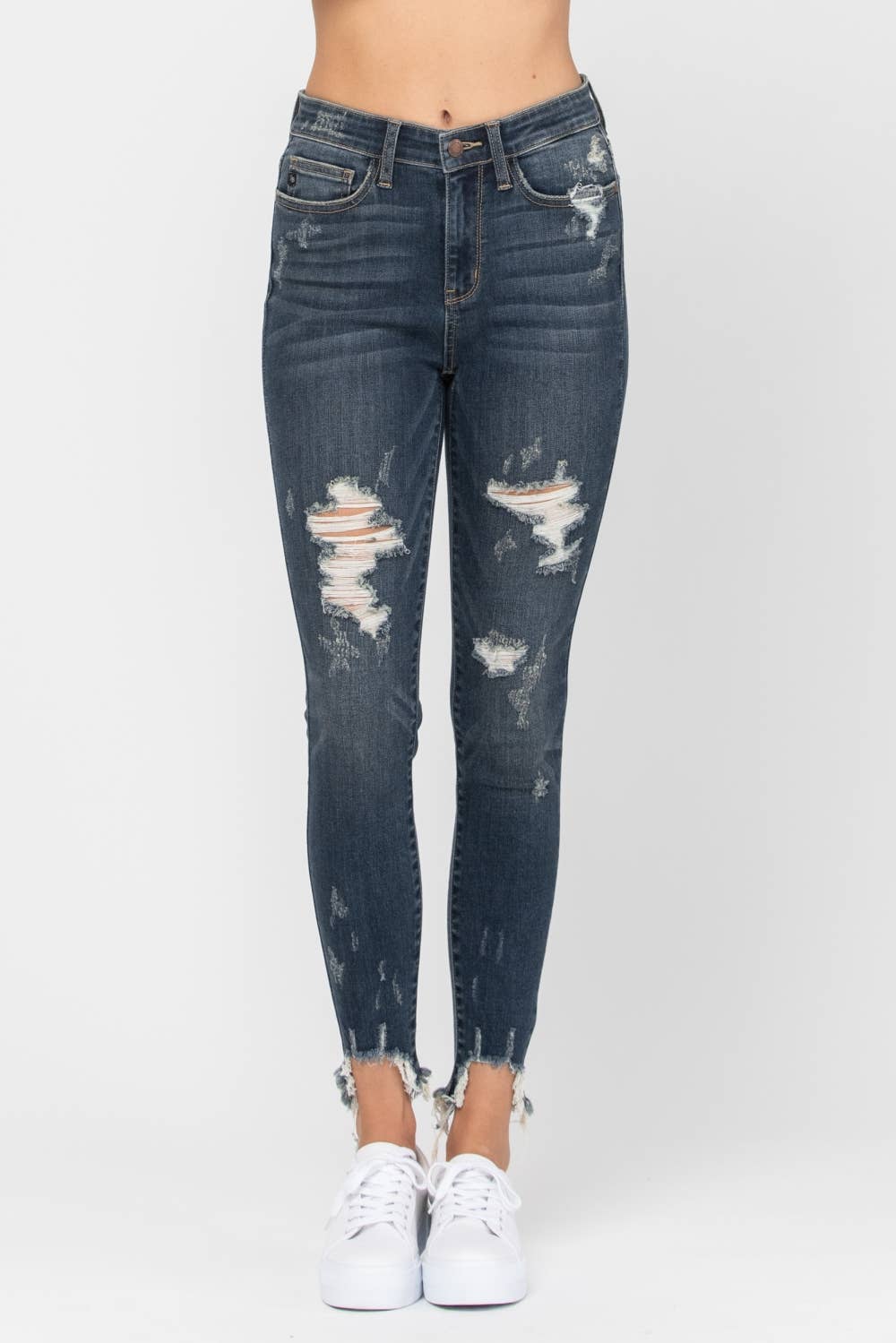 Mid-Rise Skinny Destroyed Hem (Size 15 only): DK / 15(32)