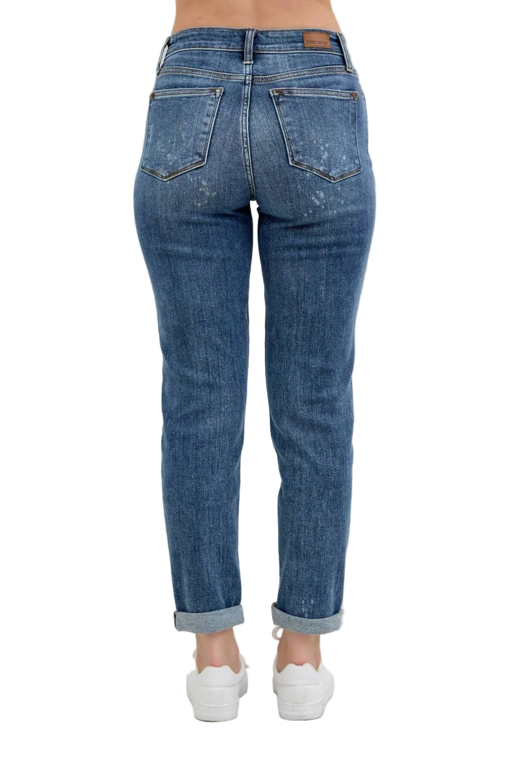Judy Blue Hi-Rise Bleach Splash Boyfriend Jeans