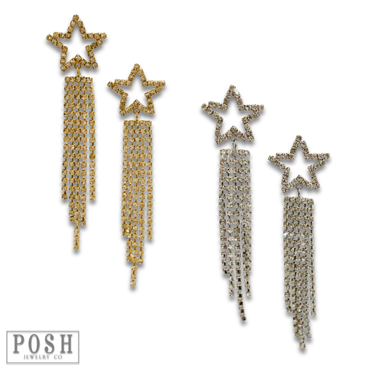Rhinestone Star Post Earrings