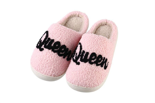 Ladies Plush QUEEN Theme Comfortable Home Slippers