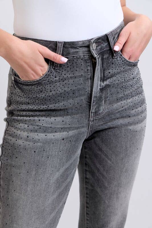 HW Rhinestone Straight: Gry / 3(26)