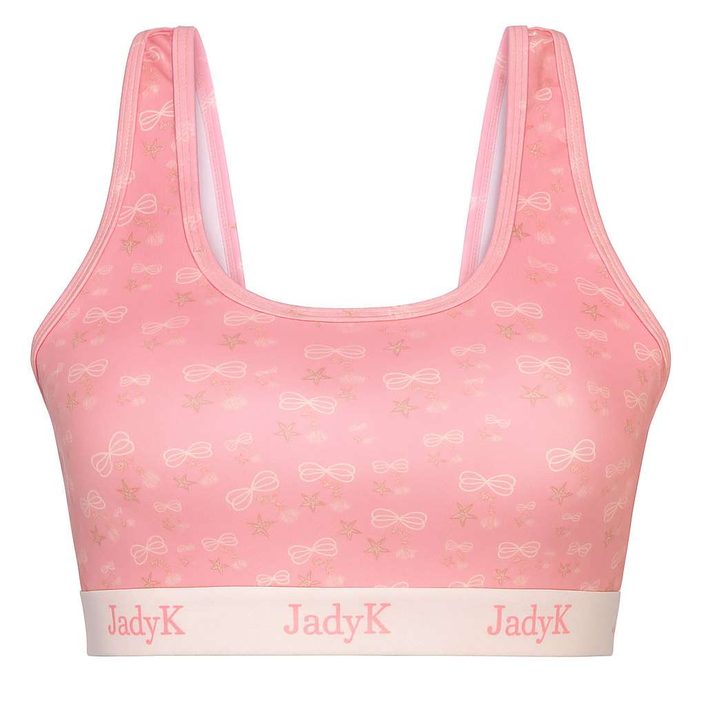 Jady K Arya Bralette Pink Bows Print Collection