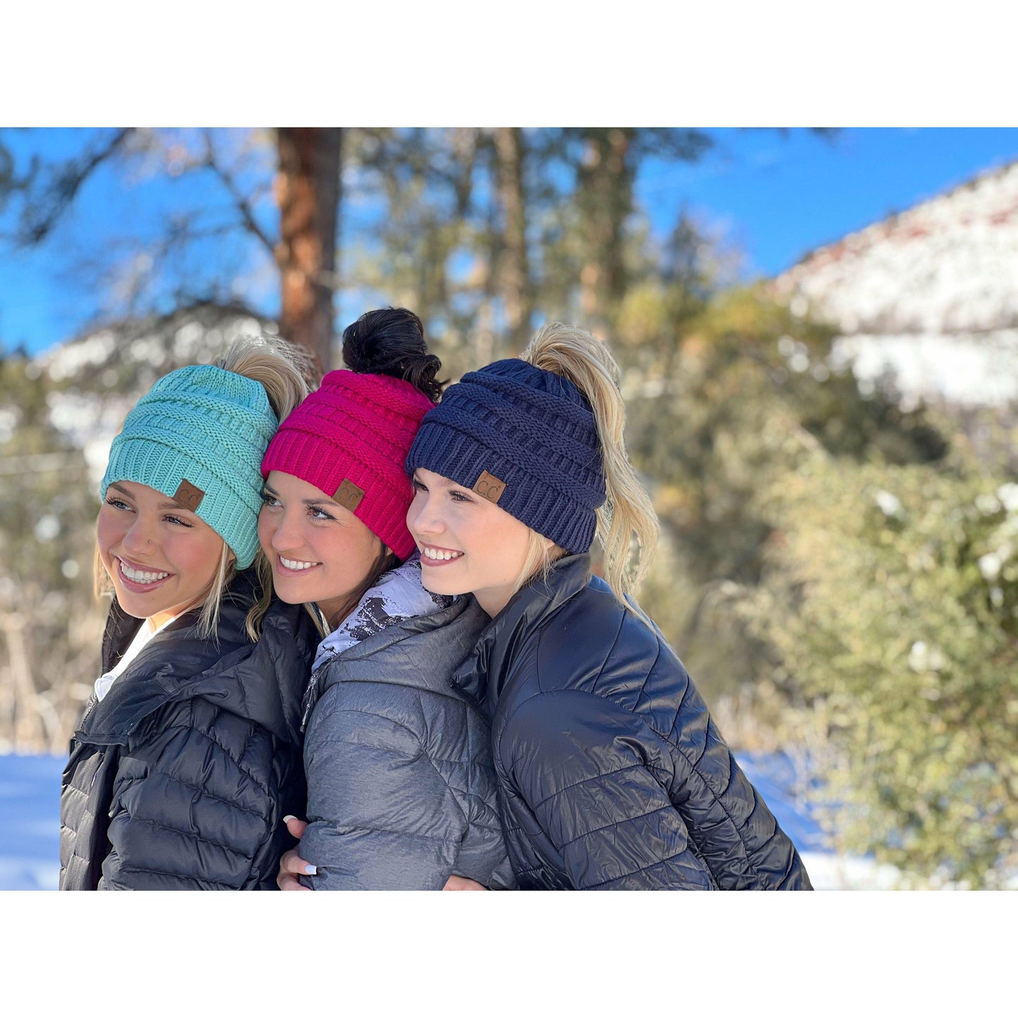 Solid Classic Candy Pink Beanie Tail