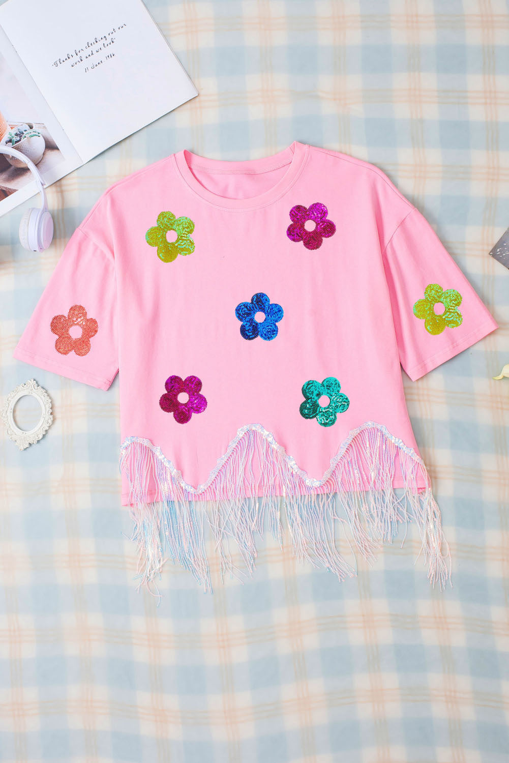 Flower Sequin T-Shirt