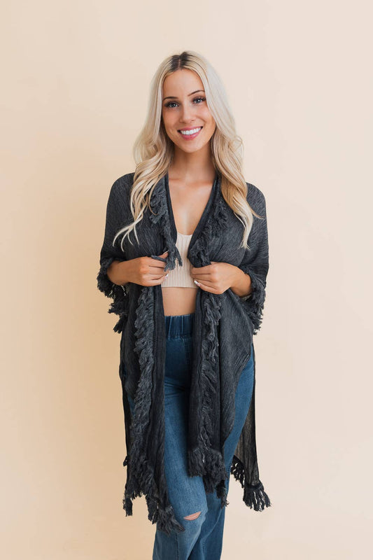 Bestselling Sun-bleached Fringe Ruffle Duster: Charcoal