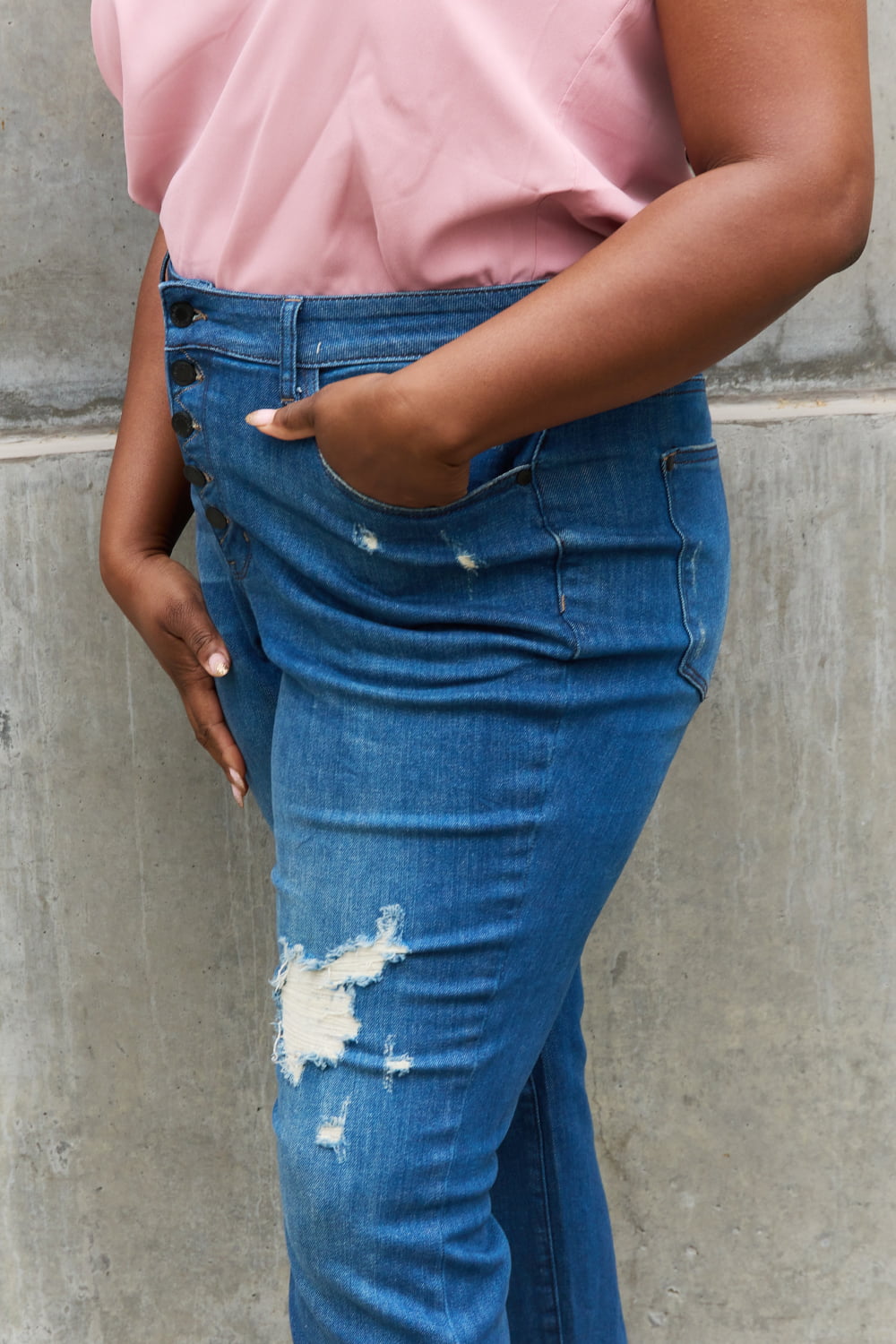 Judy Blue High Waisted Distressed Boyfriend Jeans